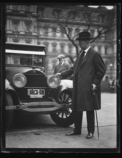 Automobile with license plate: California 1