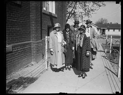 Ft. Myer, Va., April 23. Mrs. James W. Wadsworth, Jr., wife of Sen. Wadsworth of N.Y., Miss Nancy Hoyt, Mrs. W. Stuart Symington, third, formerly Miss Evelyn Wadsworth, Mr. Symington and Mr. Jerry Wadsworth, son of Sen. and Mrs. Wadsworth