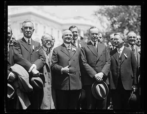 The Philadelphia Medical club calling on Pres. Coolidge. Wm. D. Robinson, Pres. of the Club, and Pres. Coolidge [White House, Washington, D.C.