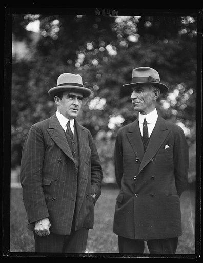 Admiral Cary T. Grayson, left, and M.C. Hazen, who invited Pres. Coolidge to attend the opening of the Nat'l Capitol Horse Show which opens May 16th