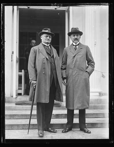 Dr. Philip Heineken, [...] North German Lloyd Steam Ship Co., at White House. He was introduced by the German Ambassador (right) Dr. Otto Weidfeldt