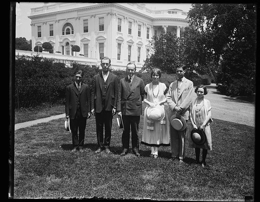 President Coolidge and group at White House, Washington, D.C.