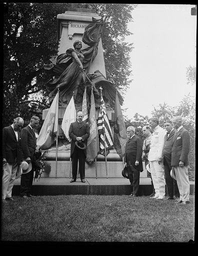 Ceremonies at Rochambeau statue