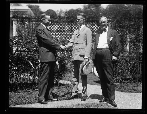 Calvin Coolidge, left. White House, Washington, D.C.