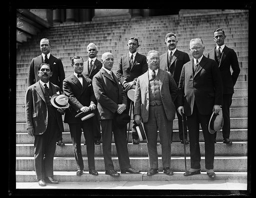 Group on steps of State, War and Navy Building, Washington, D.C.