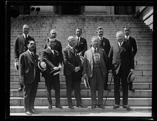 Group on steps of State, War and Navy Building, Washington, D.C.