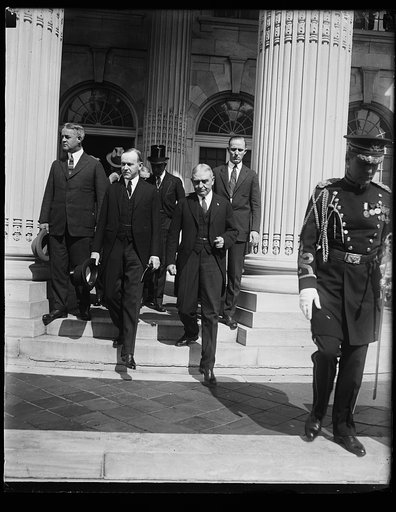 Calvin Coolidge, center
