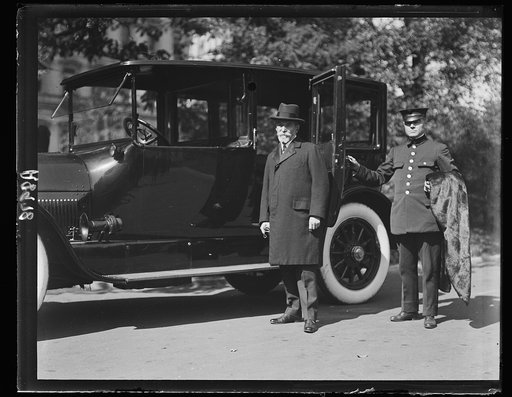J.J. Jusserand at automobile. White House, Washington, D.C.