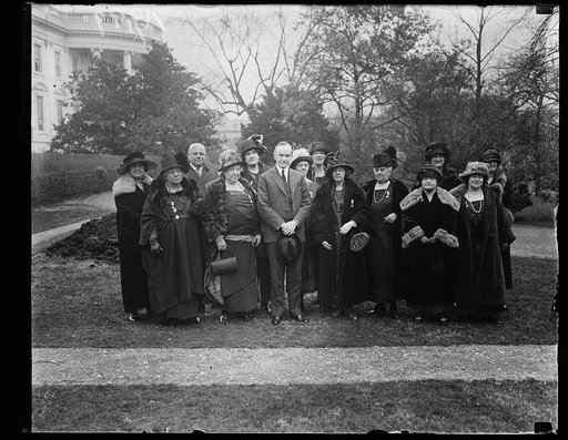 Calvin Coolidge and group outside White House, Washington, D.C.