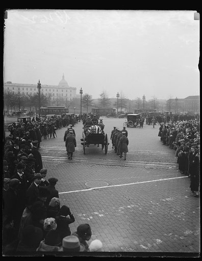 Casket transported on wagon, Washington, D.C.