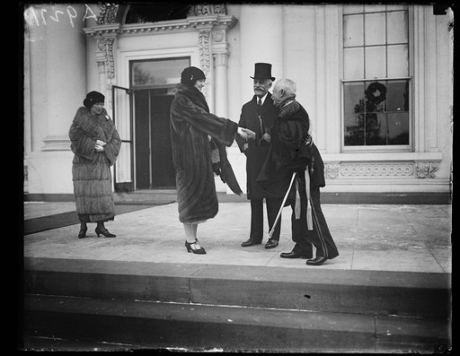 Group outside White House; Andrew W. Mellon, 2nd from right. Washington, D.C.