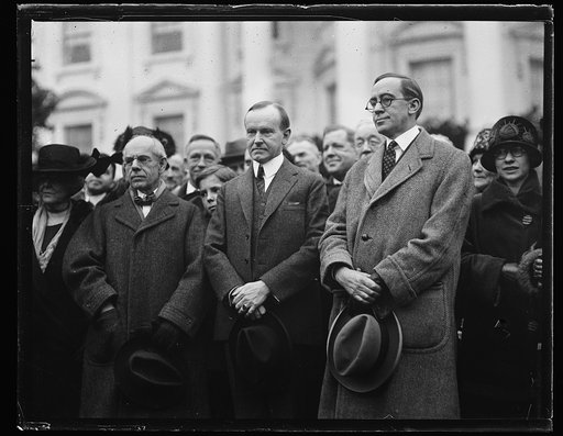 Calvin Coolidge and group outside White House, Washington, D.C.