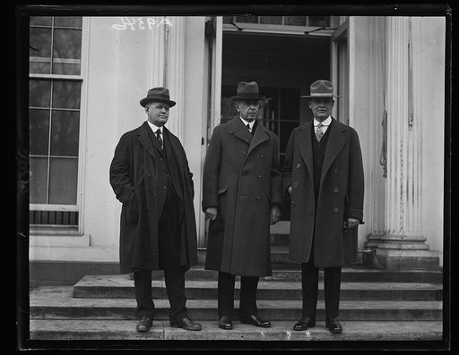 Secretary of the Interior Work introduces prominent Alaskans to President. In the group (left to right) Noel W. Smith, General Manager of the Alaskan Railroad, Secretary Work and George A. Parks, Assistant Supervisor of Public Lands o[...] Alaska [White House, Washington, D.C.