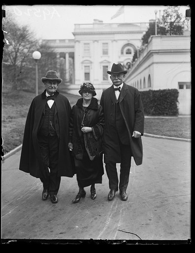 The Bryan brothers visit the White House, March 18th. Left to right, William Jennings Bryan, [...] Bryan, and former Gov. Charles Bryan of Nebraska