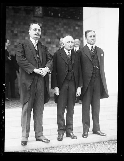 Hannibal Price (left) Secy. of [...] and Luis Brogan, Minister from Honduras, [snap?] given by Dr. Leo S. Rowe, Director of the Pan [...] in honor of the new ministers from Haiti and Honduras