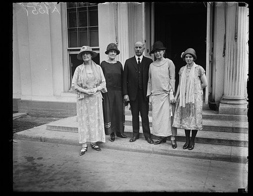 Group: Charles Francis Adams? center; White House, Washington, D.C.