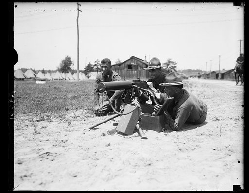 Some shot! 410 out of possible 500. Don't make any bets with this gentleman concerning your ability to hit the bull's eye. He is Sergeant Alfred Anderson, Company D, 12th U.S. Infantry, now stationed at Camp Meade, Md., and he is the first soldier in the Army to qualify as an expert machine gunner u