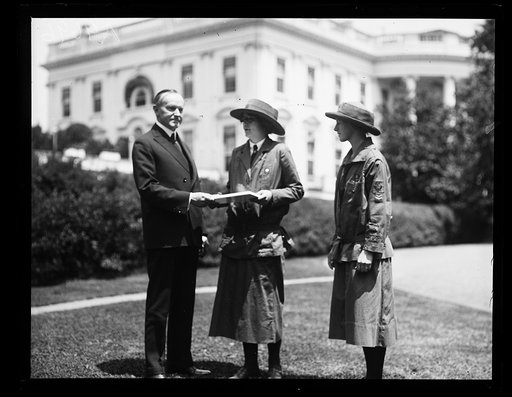 Calvin Coolidge and Girl Scouts at White House, Washington, D.C.