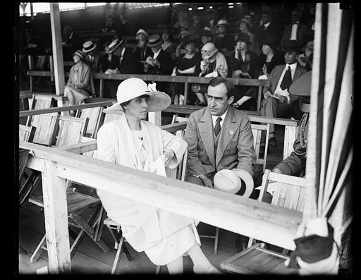 Grace Coolidge? in stands at stadium