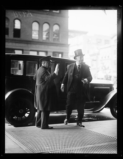 William H. Taft, right, at automobile