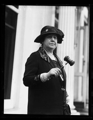 Woman with gavel at White House, Washington, D.C.
