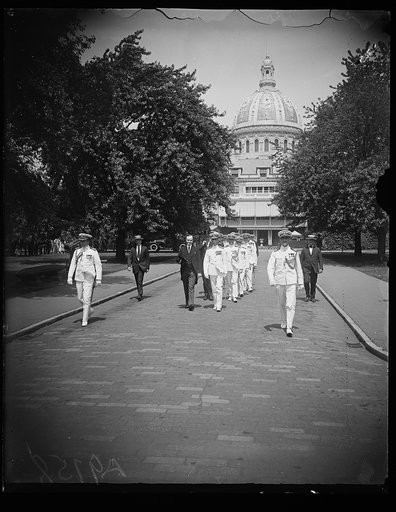 Calvin Coolidge at U.S. Naval Academy, Annapolis, Maryland