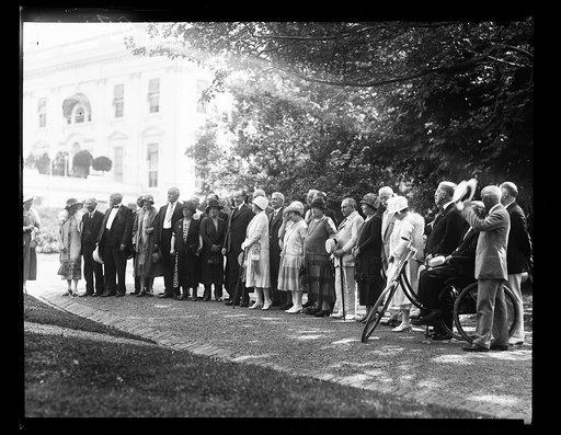 Calvin Coolidge and group outside White House, Washington, D.C.