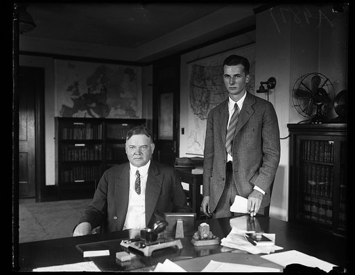 Herbert Hoover, left