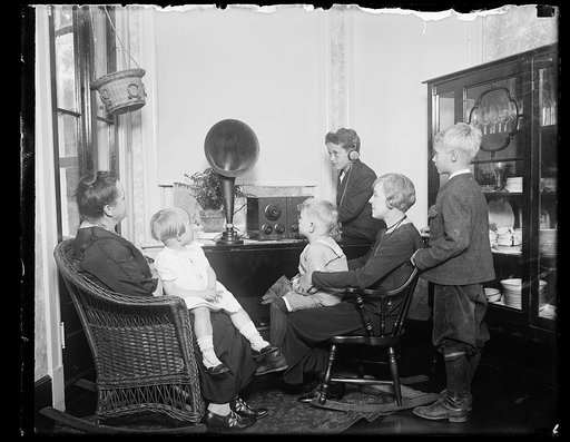 Family group listening to radio?