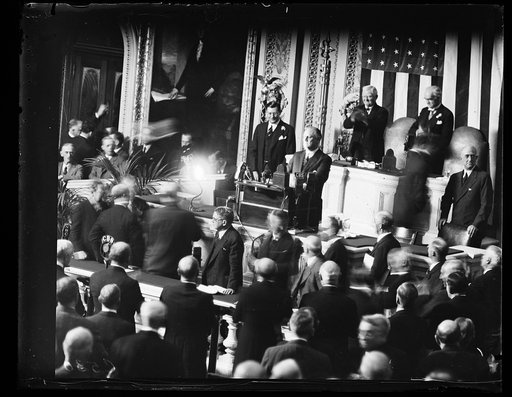 PRESIDENT ROOSEVELT ADDRESS NIGHT SESSION WITH CONGRESS