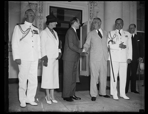 Franklin D. Roosevelt with group outside White House, Washington, D.C.