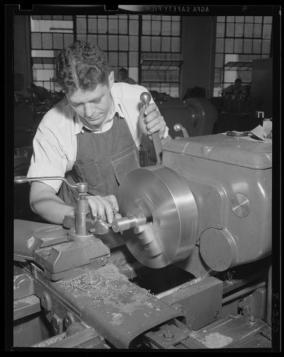 A ten-thousandth of an inch counts. Turning a piece of torpedo machinery to within a ten-thousandth of an inch at an eastern Navy arsenal