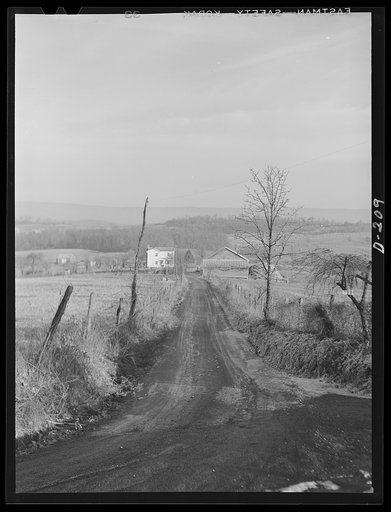 Shenandoah Valley. Looking across the rolling farm land of the Valley. Rockingham County, Virginia.