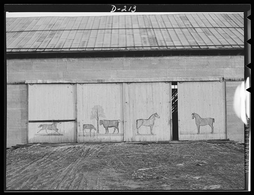 Shenandoah Valley. Shenandoah farmers decorate their barn doors. This building, formly used by the Mennonites and Dunkards, is on the main Valley road just north of Harrisonburg, Rockingham County