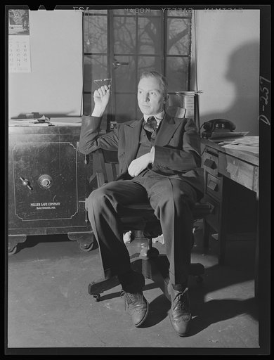 Shenandoah Valley. Ellison Loth, youthful executive of the Cavalier Theater at Waynesboro, Virginia, who is vice-chairman of the Augusta county defense committee. "I want to help," says he, "but I don't know anything about shops"