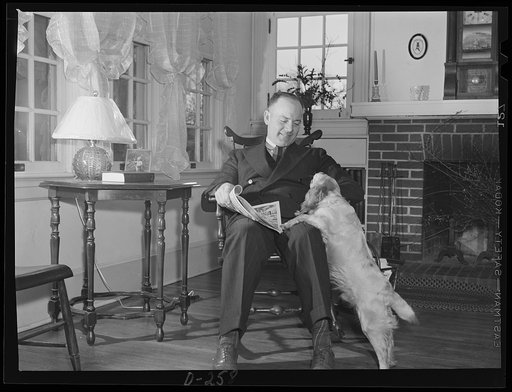 Shenandoah Valley. Mr. Dickinson, county agent, Shenandoah County, and chairman of the county defense committee. Mr. Dickinson is shown in the living room of his home in Woodstock, Virginia