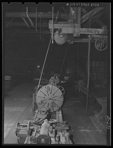 Shenandoah Valley. Penn Foundary Manufacturing Company at Waynesboro, Virginia. Three cavernous buildings filled with moldering machinery. Inhabited only by flocks of pigeons who nest among the pulley belts