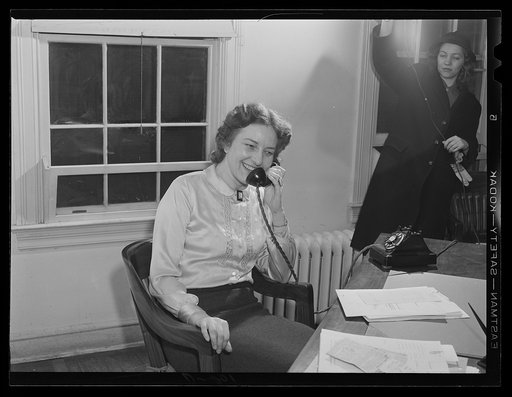 Left: Loda Mae Davis, assistant to the Chief, Consumer Contacts Section, Consumer Division, Office for Price Administration (OPA). Former association: instructor in Consumer Problems, San Mateo Junior College; author, lecturer.