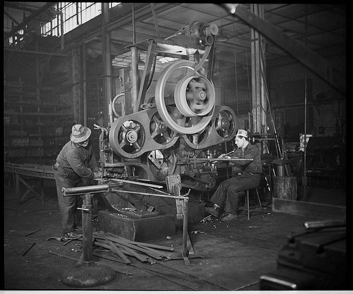 Metal strip cutter. Gichner Iron Works, Washington, D.C.