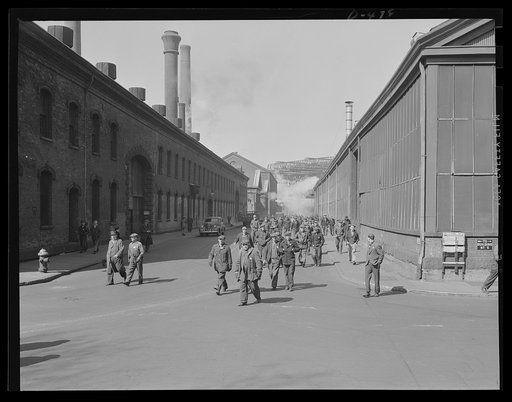 The men behind the fleet. Skilled workers at an eastern Navy yard, chosen after the most rigid tests of loyalty and ability, help the nation create the world's greatest Navy