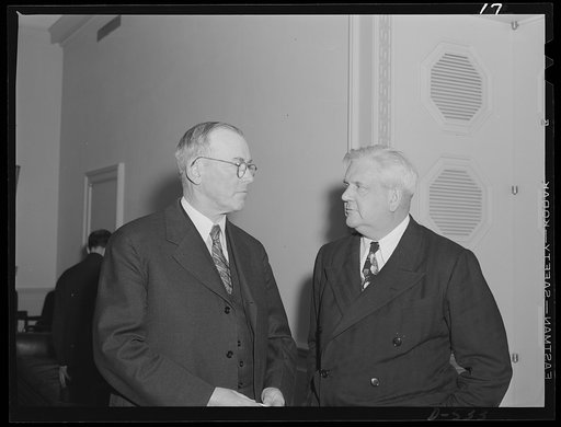 Walter C. Teagle, former President Standard Oil Company of New Jersey (left), and Roger D. Lapham, President of the American Hawaiian Steamship Company