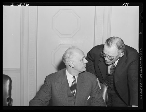 Clarence A. Dykstra, Chairman (left), and Walter C. Teagle former President Standard Oil Company of New Jersey