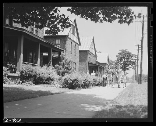 Defense housing, Erie, Pennsylvania. Homes built for defense workers built during the First World War. These homes, located a few blocks from the new ones now being completed, were sold to private concerns after the war. They are still in excellent repair