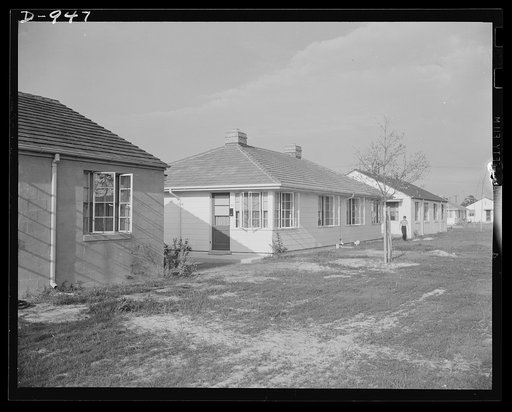 Defense housing. Merrimack Park, Norfolk, Virginia. This project to house married enlisted personnel of the Norfolk naval base has 500 units which include single-story detached dwellings, two family houses, two-story group houses and apartments. Built at a cost of $1,980,000 by the USHA (U.S. Housin