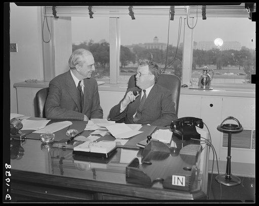 Owen D. Young. Special Representative of the National Defense Mediation Board and William H. Davis, Chairman of the Board, in the latter's office in Washington, D.C. (September 3, 1941)