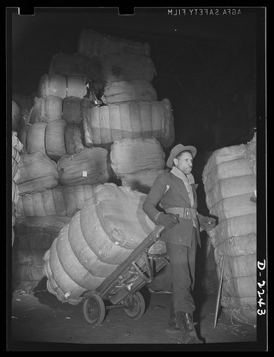 Rags. Collection and processing. Scene in the storing room of a large Eastern rag processing plant. Shapiro Company, Maryland