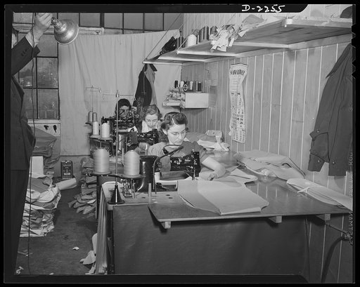 Bantam, Connecticut. Here are three newcomers to Bantam, in the Warren McArthur upholstery shop. Closest to the camera is Demetress Welch, who came with the plant from Rome, New York, in 1937. In 1940 she married Ray Welch, of Waterbury, who is now working in a sub-assembly shop at the plant. Behind