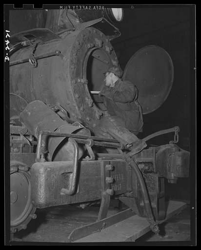 Shipbuilding. "Liberty" ships. Ships for war has meant the rehabilitation of numerous odd pieces of equipment unused for long periods, both in shipyards and in various other plants engaged in production of parts for ships. A discarded steam locomotive in a large Eastern yard is being tuned up for us