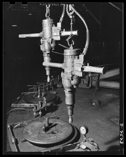 Conversion. Automobile industry. Hand tools such as these, once used to assemble automobile wheels, will have to be stored for the duration. The Plymouth Company, Chrysler Corporation, Detroit, Michigan