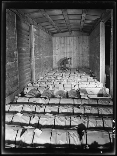 Conversion. Copper and brass processing. Here is a freight car load of copper and brass on its way to our industries, where it will be manufactured into parts for airplanes, tanks, guns and ships. Chase Copper and Brass Company, Euclid, Ohio